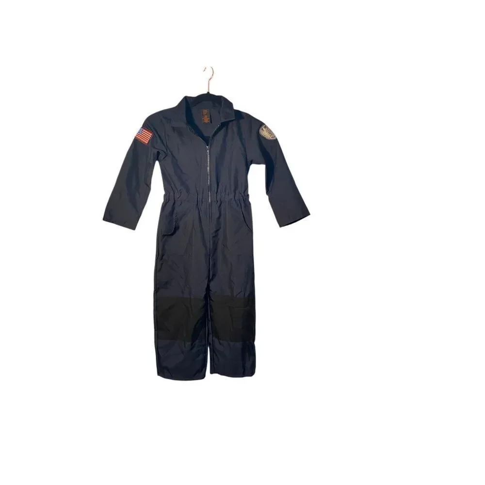 Swat team kids, navy blue police Halloween jumpsuit size 5/6